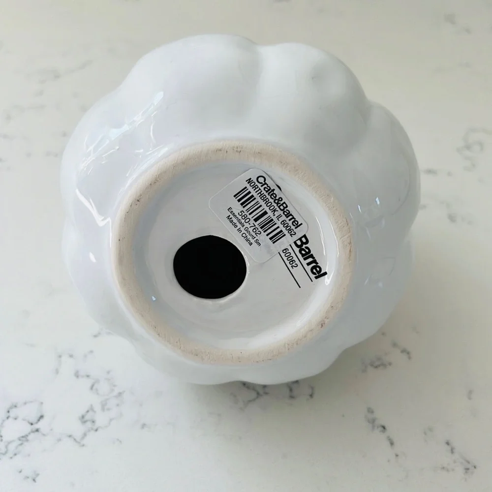 Crate&Barrel Small White Ceramic Gourd